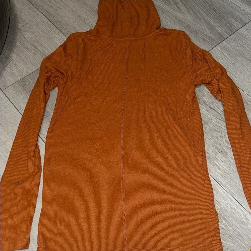 LOFT Women's Warm Orange Cowl Neck Sweater size XS - Picture 6 of 6